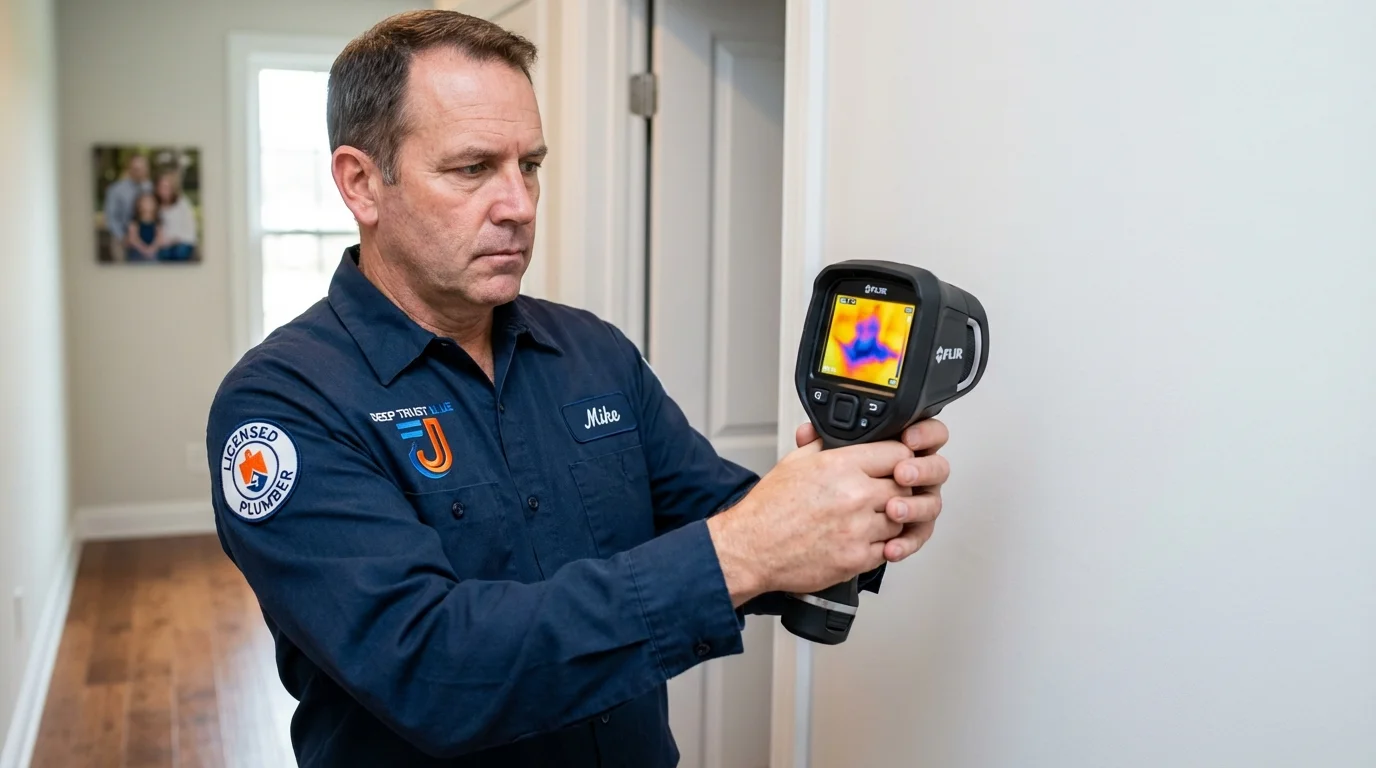 Thermal imaging leak detection by Johns Plumbing LLC in Sanborn